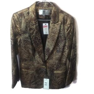 Stevie Mac New York NWT women’s blazer Metallic Animal /floral Print Sz 10